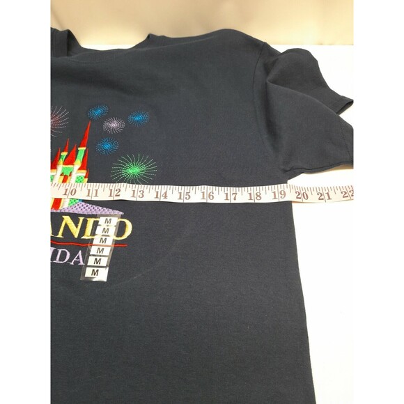 Orlando Florida Magic Kingdom Castle Embroidered T Shirt Navyblue Cotton M - Picture 8 of 11